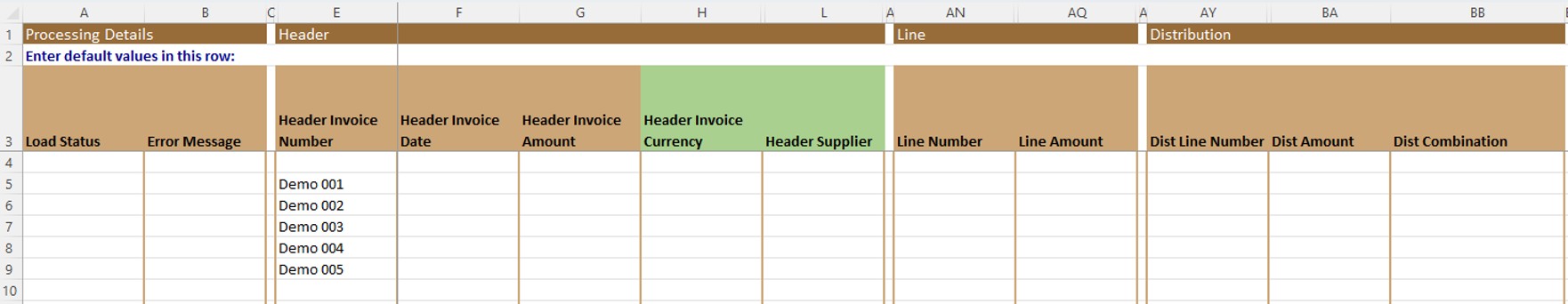 Download Data - Simplified Loader Excel for Oracle Fusion Cloud ERP